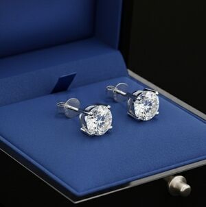 4 CT Moissanite Diamond Mens Stud Earrings